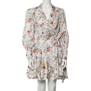 Zimmermann Linen Floral Wrap Dress